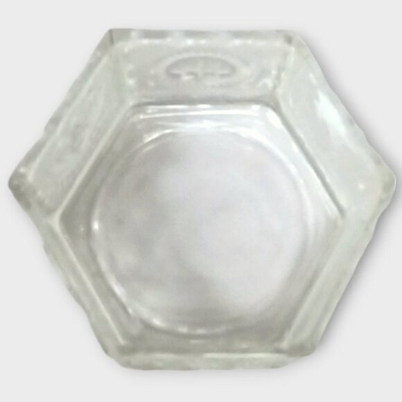 Vintage Lidded Glass Tiara Colonial Hexagon Candy Trinket Dish Eagles & … - Picture 4 of 7